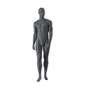 Sport mannequin, male, graphite grey, stylised head, standing pose 329 