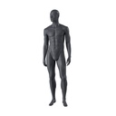 Sport mannequin, male, graphite grey, stylised head, standing pose 330 