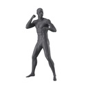 Boxer sport male mannequin, graphite grey, stylized head, standing pose 363
