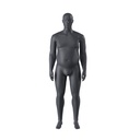 Plus size sport mannequin, male, graphite grey, stylised head, standing pose 351