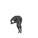 Diving sport mannequin, male, graphite grey, stylised head, standing pose 340