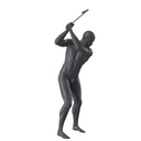 Golf sport male mannequin, graphite grey, stylized head, standing pose 343