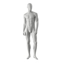 Sport mannequin, male, grey, abstract head, standing pose 333