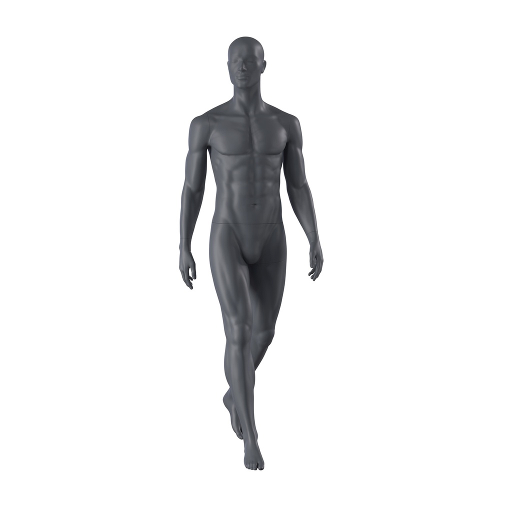 BINK - Sport mannequin, male, graphite grey, stylised head, standing pose 361