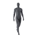 Sport mannequin, male, graphite grey, stylised head, standing pose 361