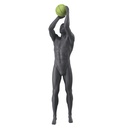 Basketball sport male mannequin, graphite grey, stylized head, standing pose 398