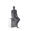 Sport mannequin, female, graphite grey, stylised head, standing pose 54