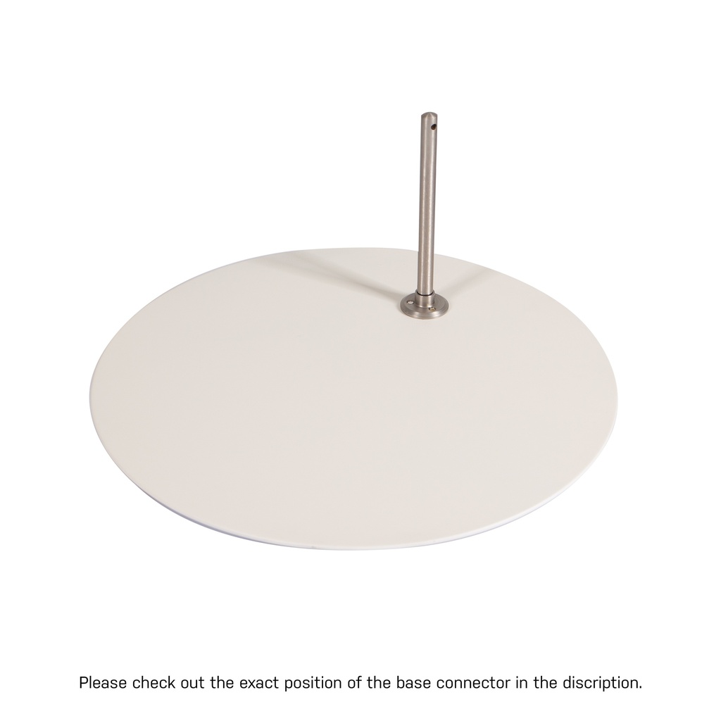 BINK - Round white metal base dia 40 cm including a nickel-plated footpin