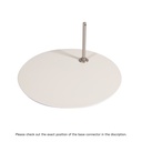 Round white metal base dia 40 cm including a nickel-plated footpin