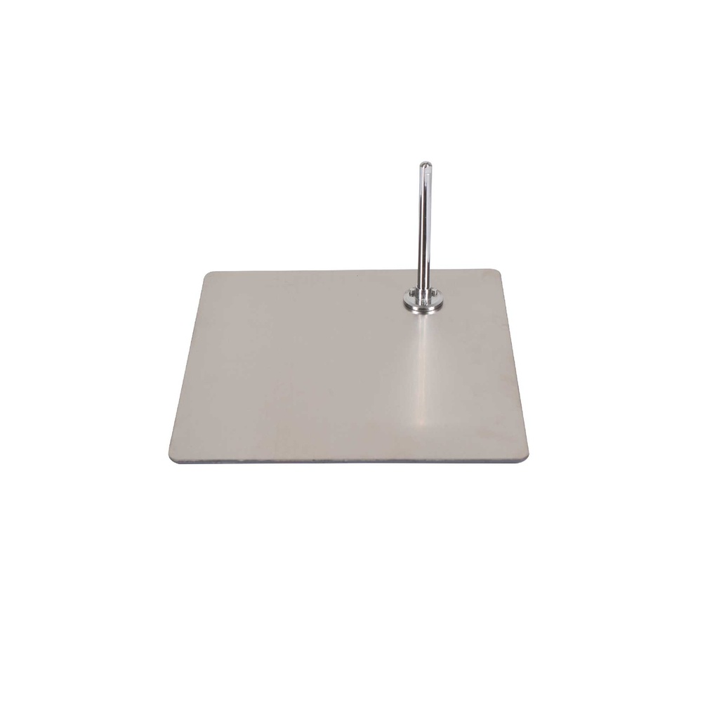 Square base for child window mannequin brushed nickel steel