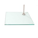 Square base for adult window mannequin in tempered glas , footpin included