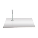 Rectangular base for adult window mannequin, brushed stainless steel, footpin included
