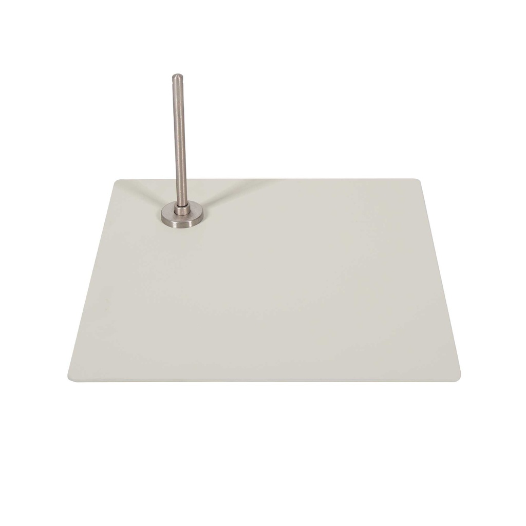 Square base for  window mannequin , RAL9002 coated steel , including footpin