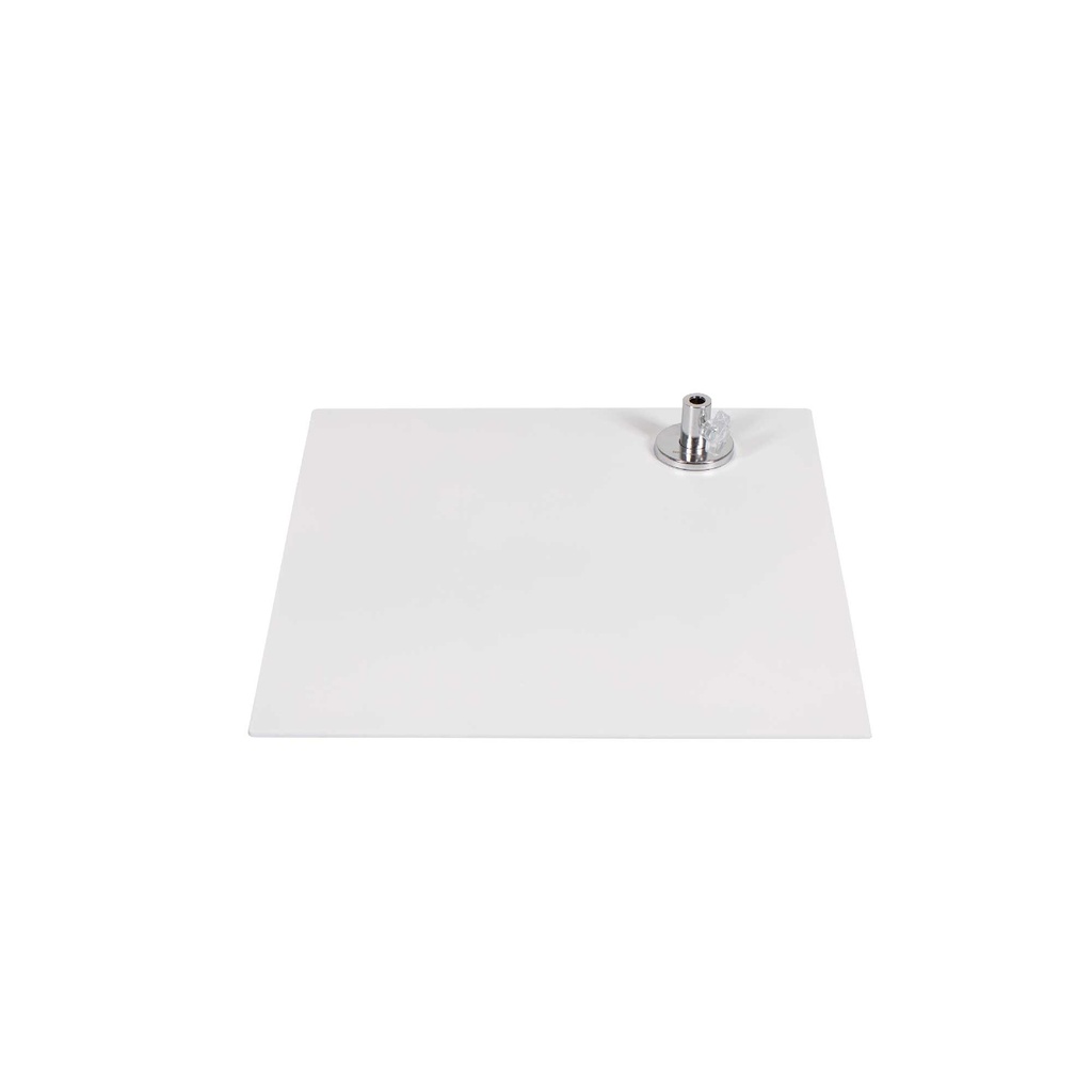 BINK - Square base 25x25 cm, powdercoated steel white mat, calfpin connector included
