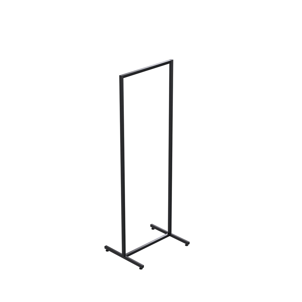 Heavy duty clothing rack, short model, for long dresses, square metal tube, black matt