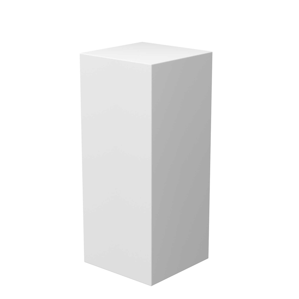 BINK - For rent stylish white plastic presentation cube 50x30xH90cm