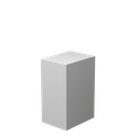 For rent stylish white plastic presentation cube 50x30xH90cm