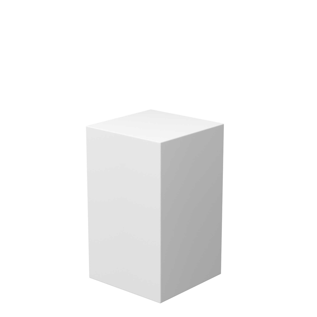 BINK - For rent stylish white plastic presentation cube 45x45xH65cm