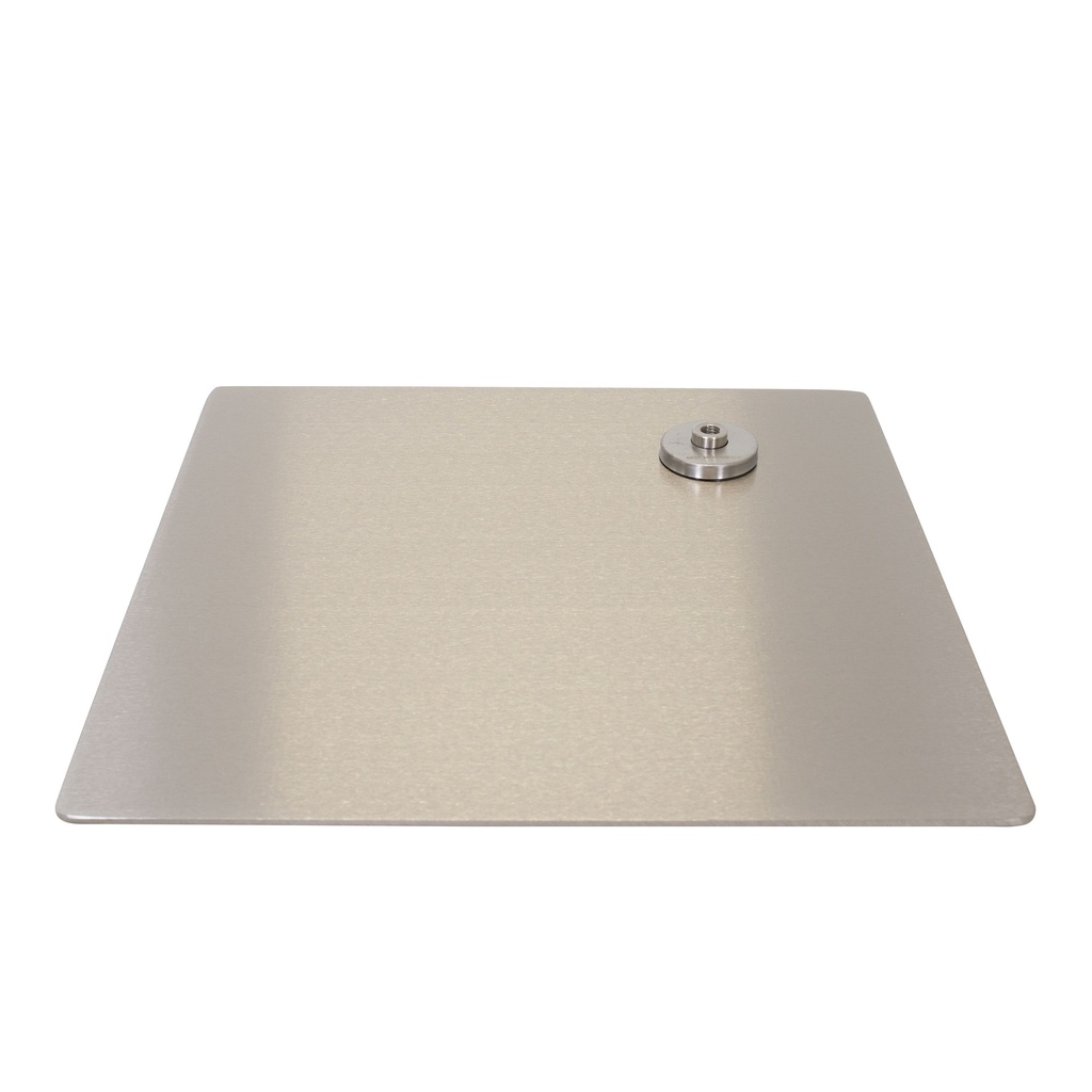 Square mannequin base 40x40 cm, brushed stainless steel