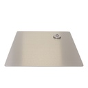 Square mannequin base 40x40 cm, brushed stainless steel
