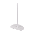 Bust stand with central connection, 55 cm, pebble-shaped base plate, powder-coated white 