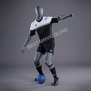 Maniquí masculino de escaparate abstracto cabeza, nano acabado, Metro deporte