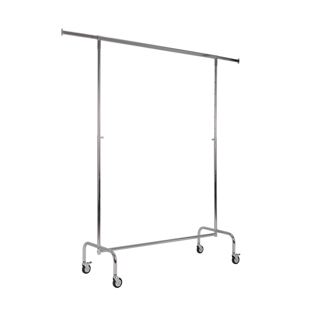 BINK - Rolling garment rack with wheels, 140cm, height adjustable, chrome
