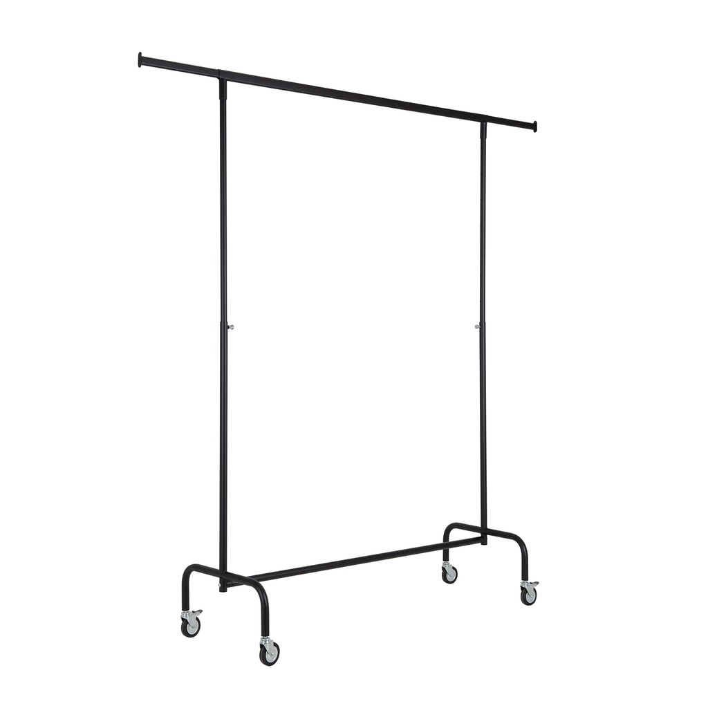 BINK - Rolling garment rack with wheels, 140cm, height adjustable, black powder coating