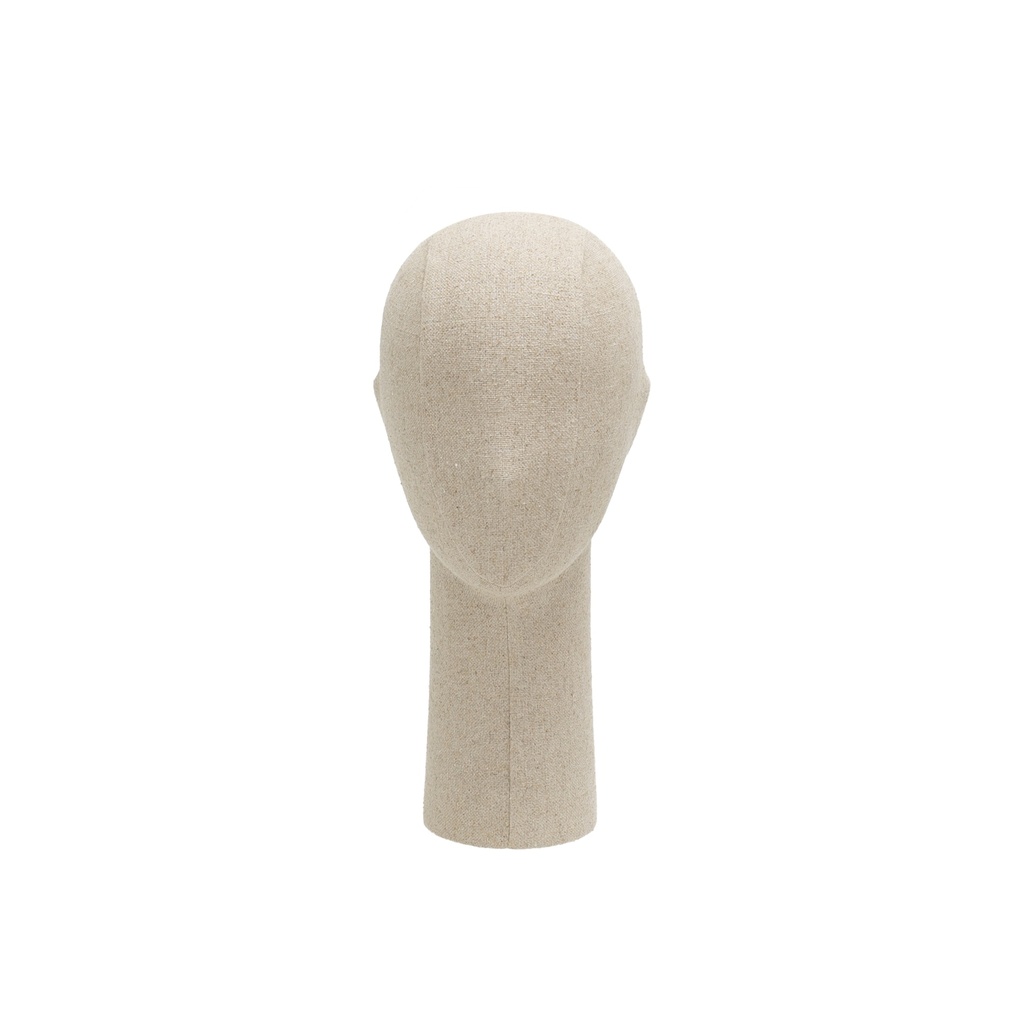 Female head, collection Maison Marlu, covered in beige fabric