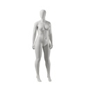 Plus size female mannequin with abstract head, size EU44, grey, standing pose 20