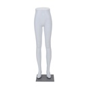 White trouser display for women, plastic, metal base plate and foot pin