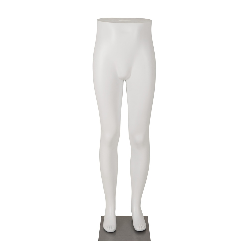White trouser display for men, plastic, metal base plate and foot pin