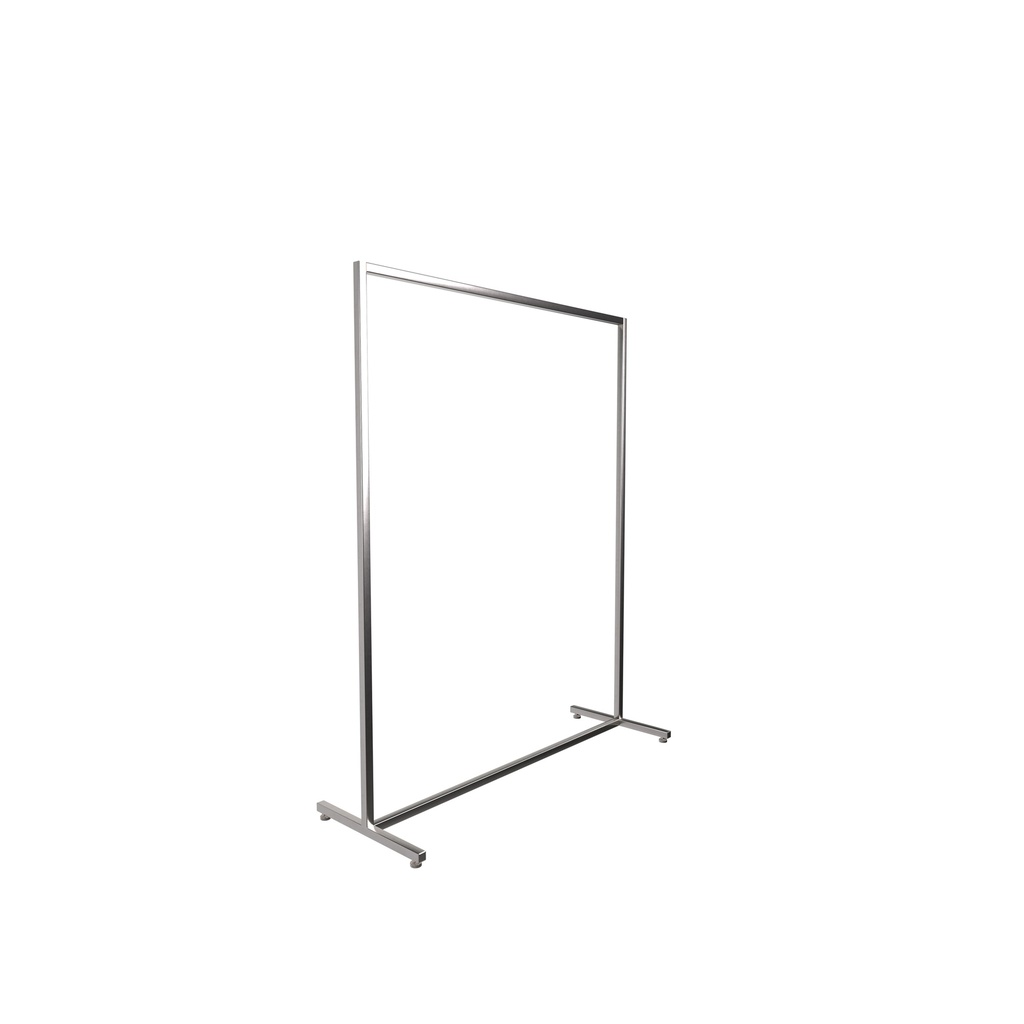 Heavy duty clothing rack, wide model, square metal tube, brushed steel