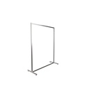 Heavy duty clothing rack, wide model, square metal tube, brushed steel