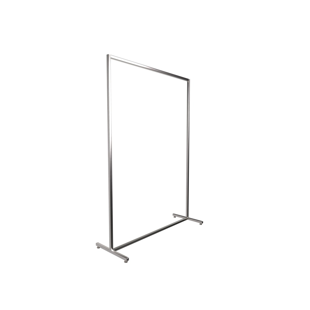 Heavy duty clothing rack, wide model, for long dresses and coats, square metal tube, brushed steel