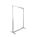 Heavy duty clothing rack, wide model, for long dresses and coats, square metal tube, brushed steel
