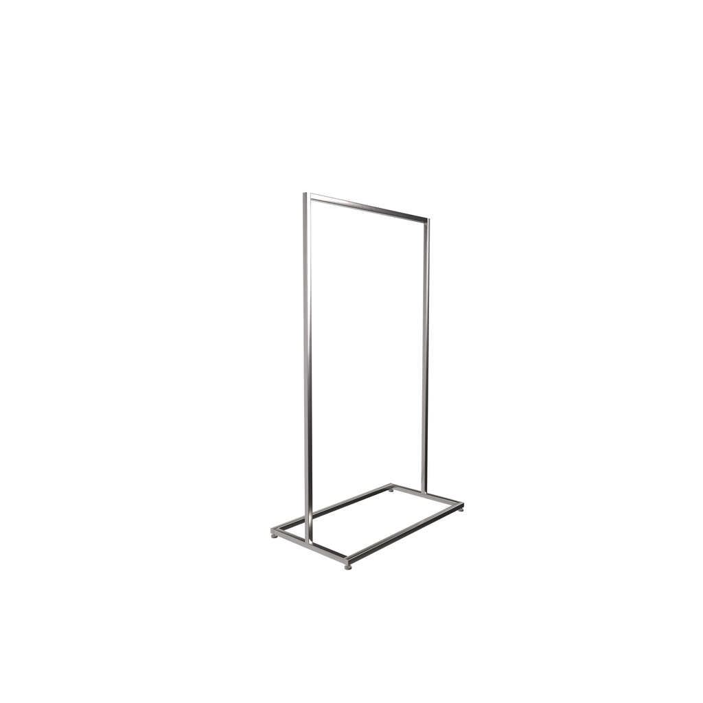 Heavy duty clothing rack, short model, square metal tube, brushed steel
