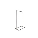 Heavy duty clothing rack, short model, square metal tube, brushed steel