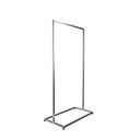 Heavy duty clothing rack, short model, for long dresses and coats, square metal tube, brushed steel