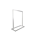 Heavy duty clothing rack, wide model, square metal tube, brushed steel