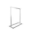 Heavy duty clothing rack, wide model, square metal tube, brushed steel