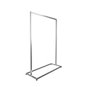 Heavy duty clothing rack, wide model, for long dresses and coats, square metal tube, brushed steel