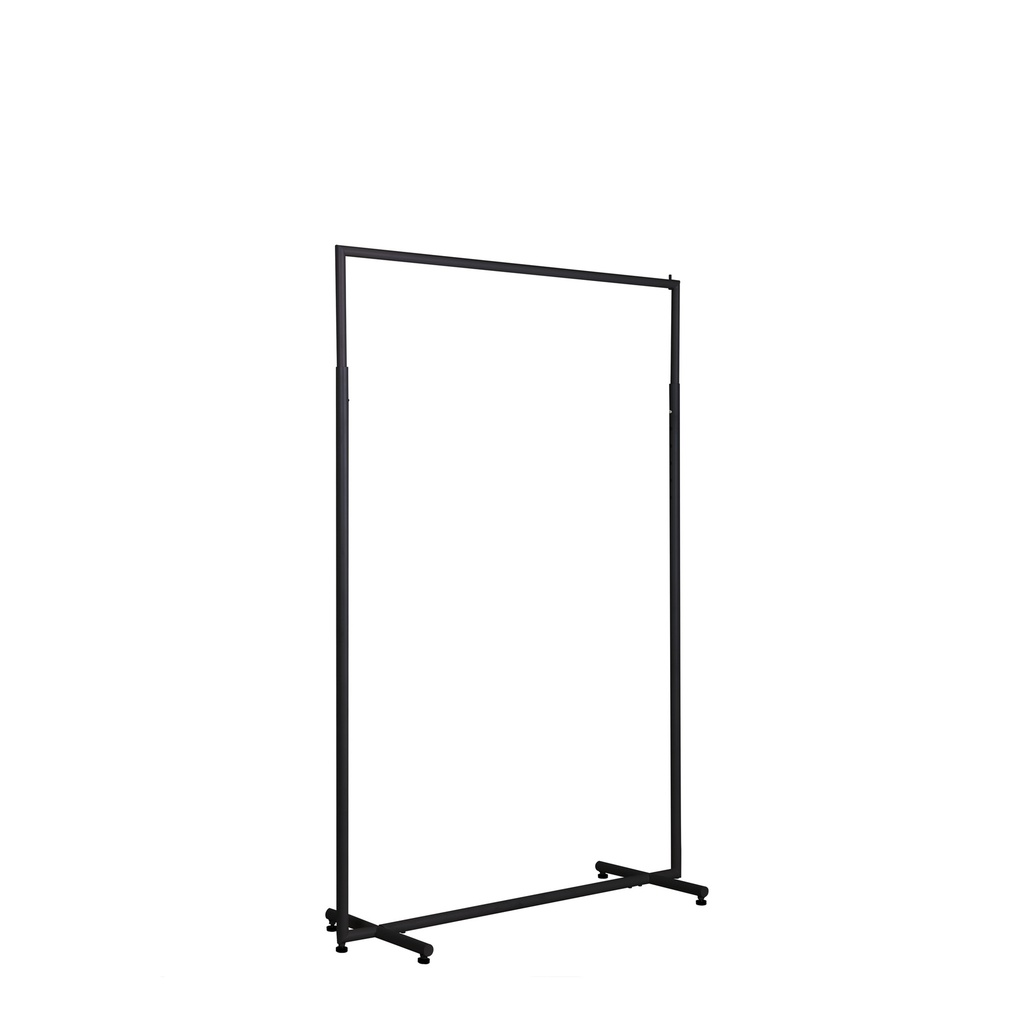 BINK - Adjustable clothing rack, round metal tubes, width 120cm, black matt