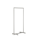 Adjustable clothing rack, round metal tubes, width 90cm, brushed steel