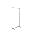 Adjustable clothing rack, round metal tubes, width 90cm, brushed steel