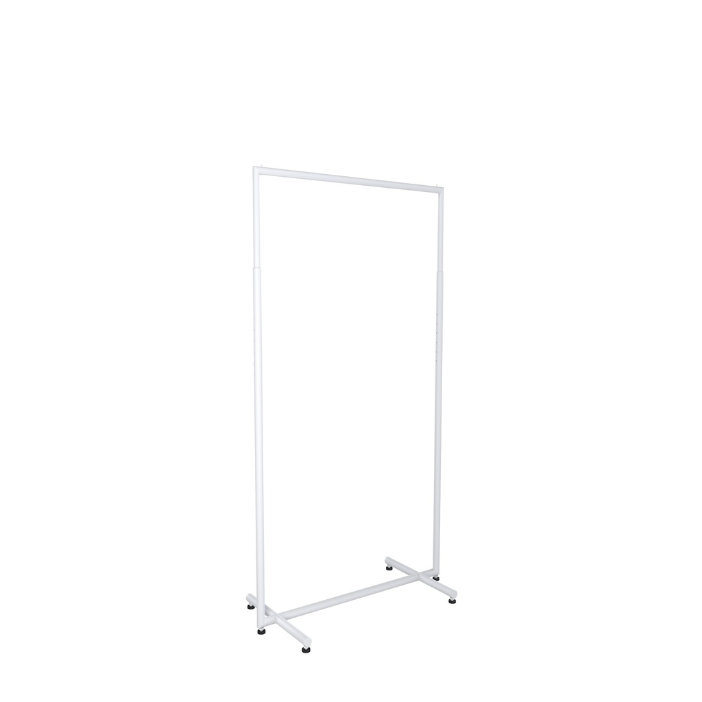 BINK - Adjustable clothing rack, round metal tubes, width 90cm, white matt