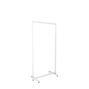 Adjustable clothing rack, round metal tubes, width 90cm, white matt