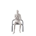 Gender neutral mannequin, collection NXT - gen Z, colour light grey, sitting pose 001