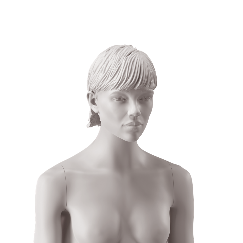 BINK - Woman's head with stylised hair, light grey colour