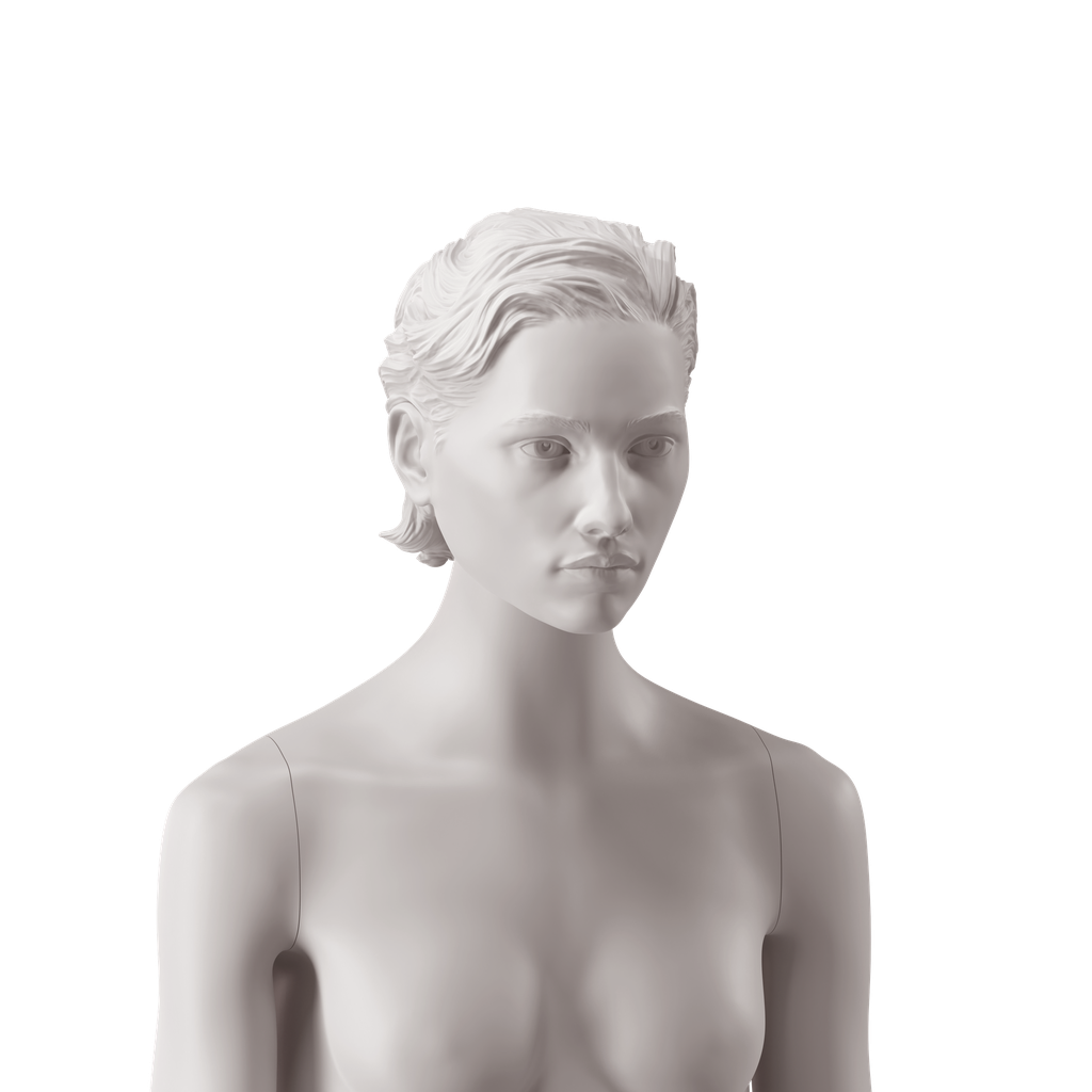 BINK - Gender-neutral head with stylised hair, light grey colour